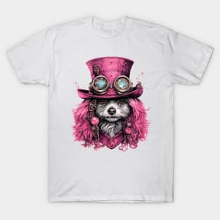 Pink Steampunk Dog #2 T-Shirt